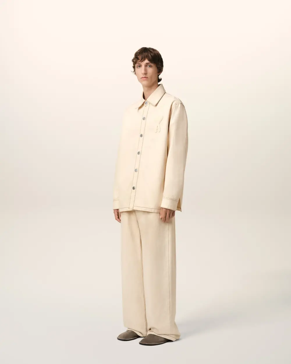 Beige Cotton Ami de Coeur Overshirt